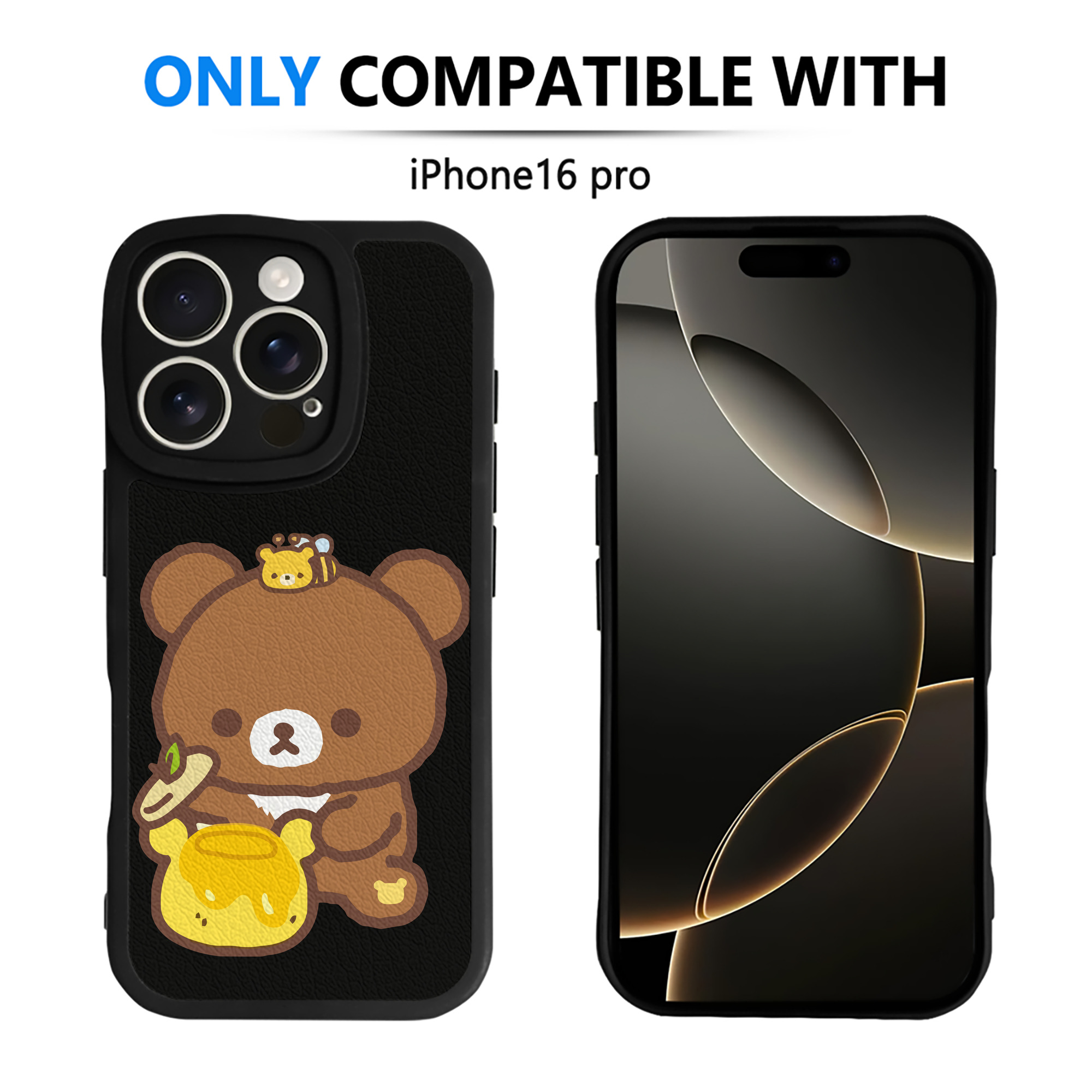 （画像用） リラックマ リラックマ キイロイトリ Rilakkuma Korilakkuma Kiiroitori 【iPhone 16シリーズ対応】シリコンスマホケース（レザー調） 材質：シリコン